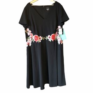 NWT Melrose Embroidered Dress w Pockets 18W